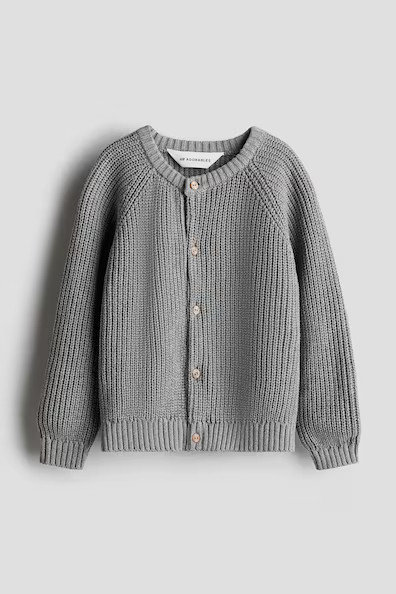 H & M - Cotton Knit Cardigan - Gray | H&M (US + CA)