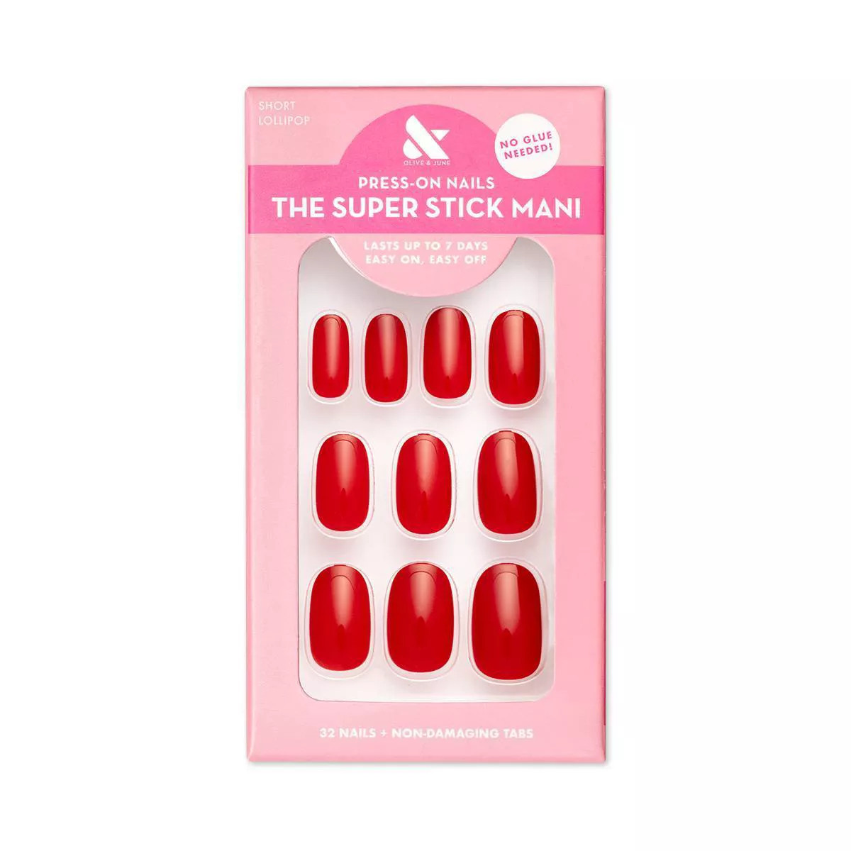 Olive & June Press-On Fake Nails - Round Short - Lollipop - 32ct | Target