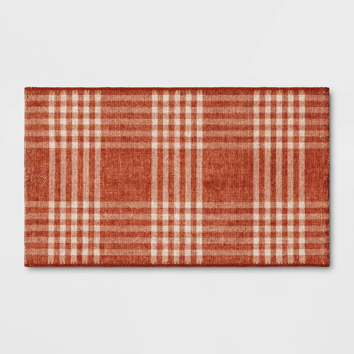 1'8"x2'10" Plaid Chenille Scatter Accent Rug Orange - Threshold™ | Target