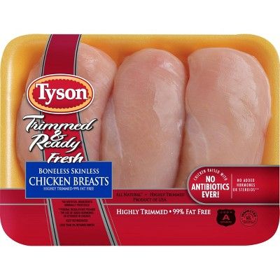 Tyson Trimmed & Ready Boneless & Skinless Chicken Breast - 1-2.11lbs - price per lb | Target