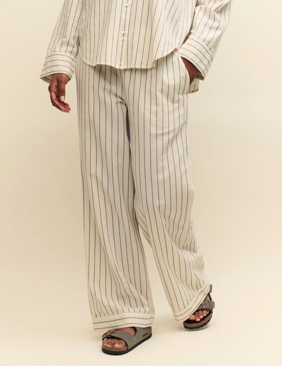 Petite Cream Pinstripe Wide Leg Trousers
  

  
    
      £39.00
      £65.00 | Nobody's Child
