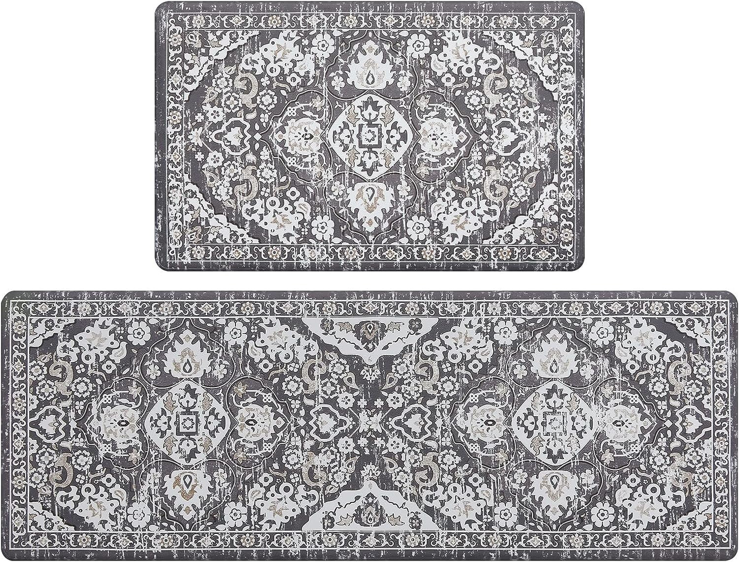 Kitchen Anti Fatigue Mat Set of 2 Cushioned Kitchen Mats for Standing Non Slip Waterproof Kitchen... | Walmart (US)