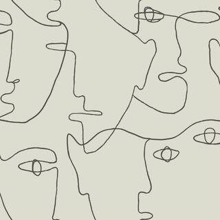 York Wallcoverings Pablo Portraits Linen/Charcoal Premium Peel and Stick Wallpaper Roll (Covers 2... | The Home Depot