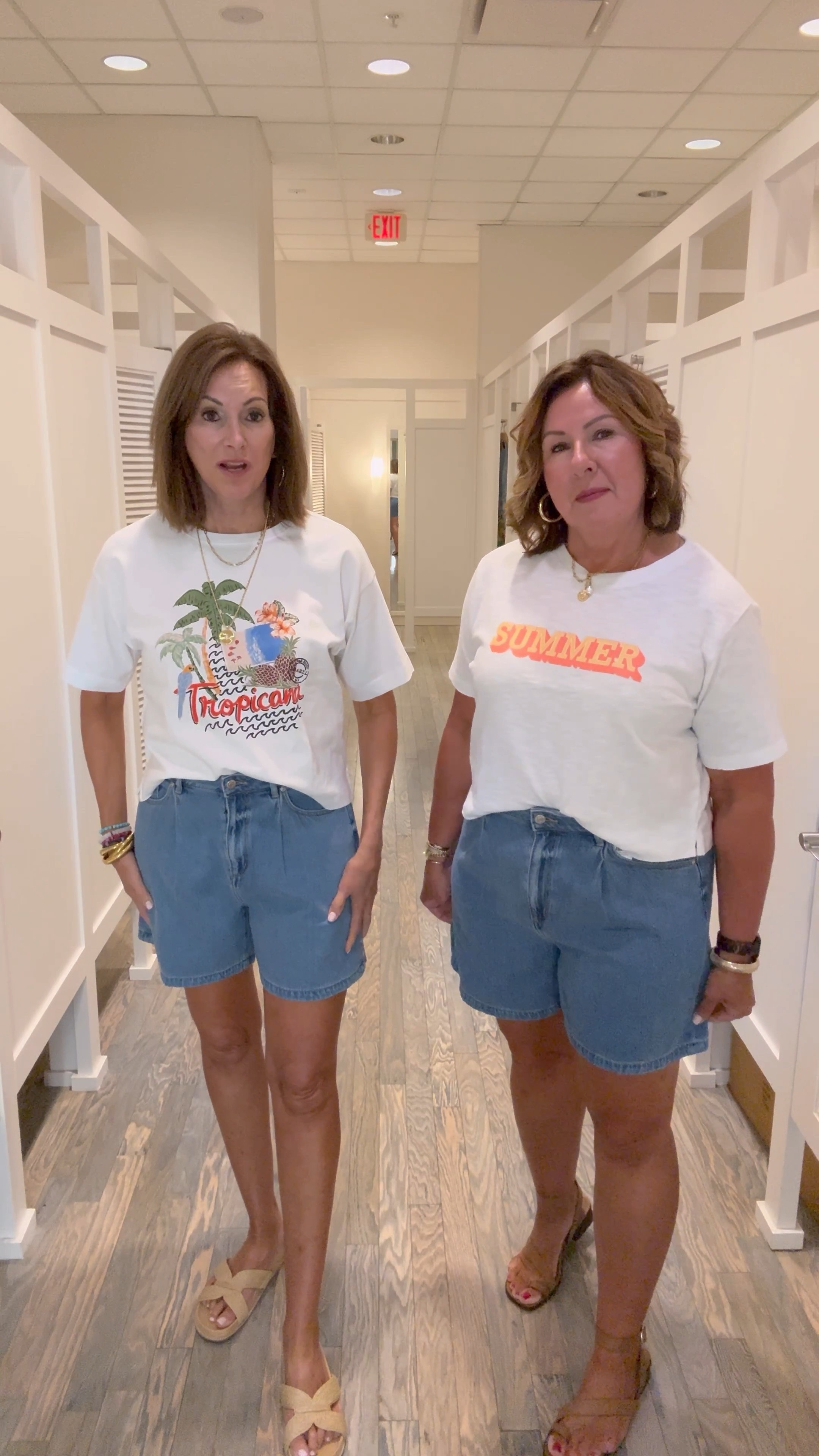 Graphic Tees 
M & L

Wide leg pleated denim shorts 
8 & 14

Summer Style 
Jean shorts 

#LTKVideo #LTKStyleTip #LTKSummerSales