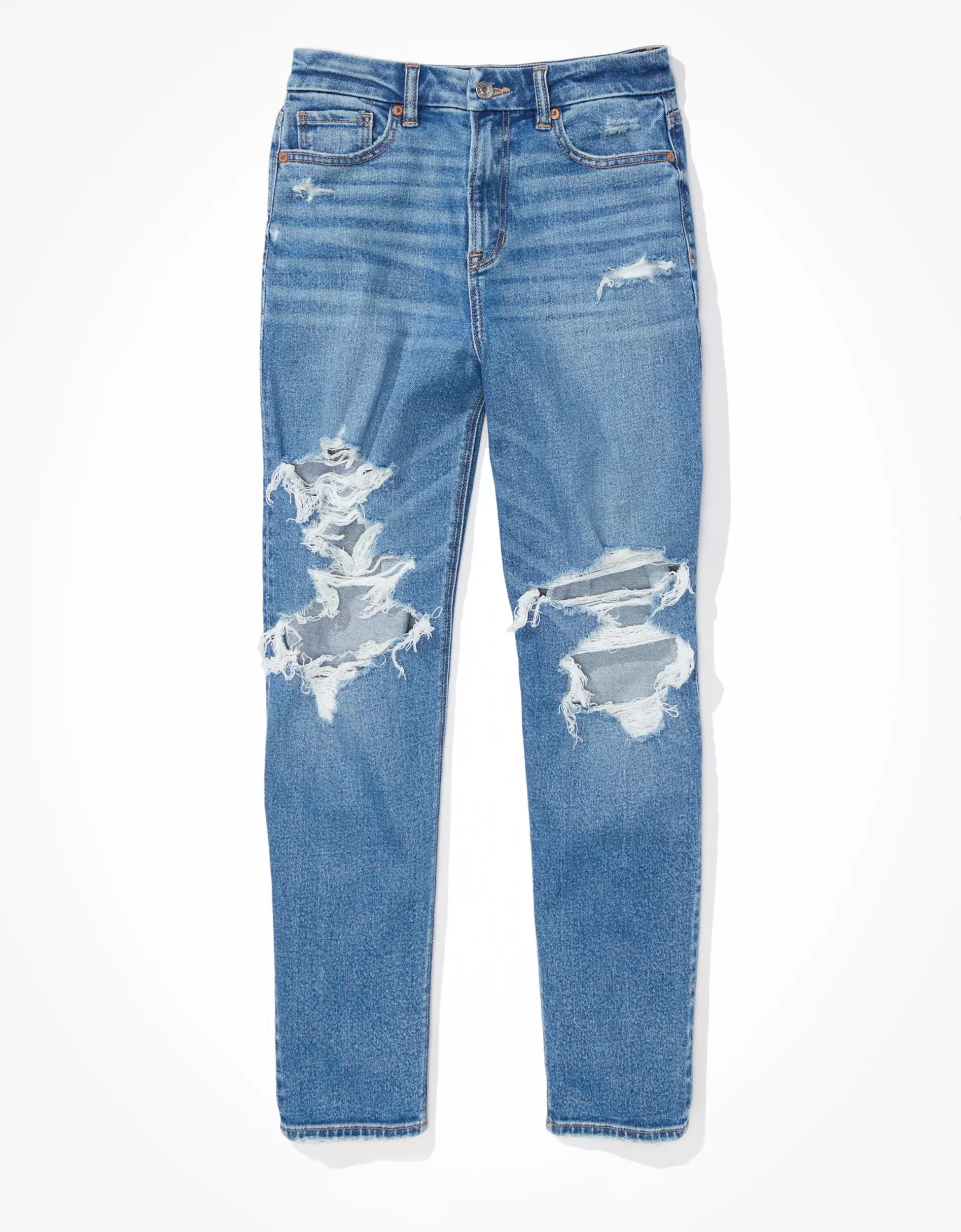 AE Stretch Ripped Curvy Mom Jean | American Eagle Outfitters (US & CA)
