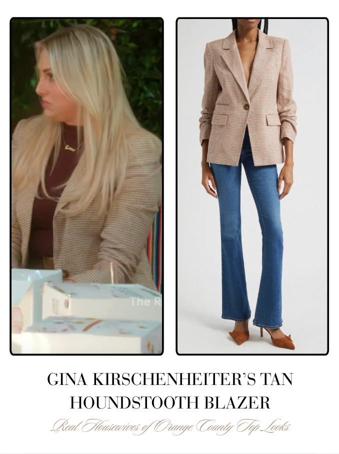 Gina Kirschenheiter's Tan Houndstooth Blazer 

 
