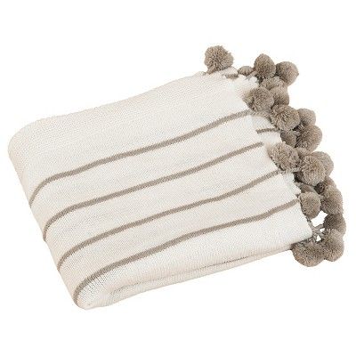 Ivory Pompon Design Throw (50"X60") | Target