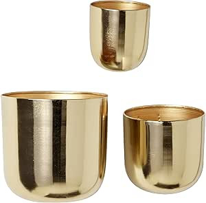 Deco 79 Metal Indoor Outdoor Floating Wall Planter, Set of 3 9", 7", 6" H, Gold | Amazon (CA)