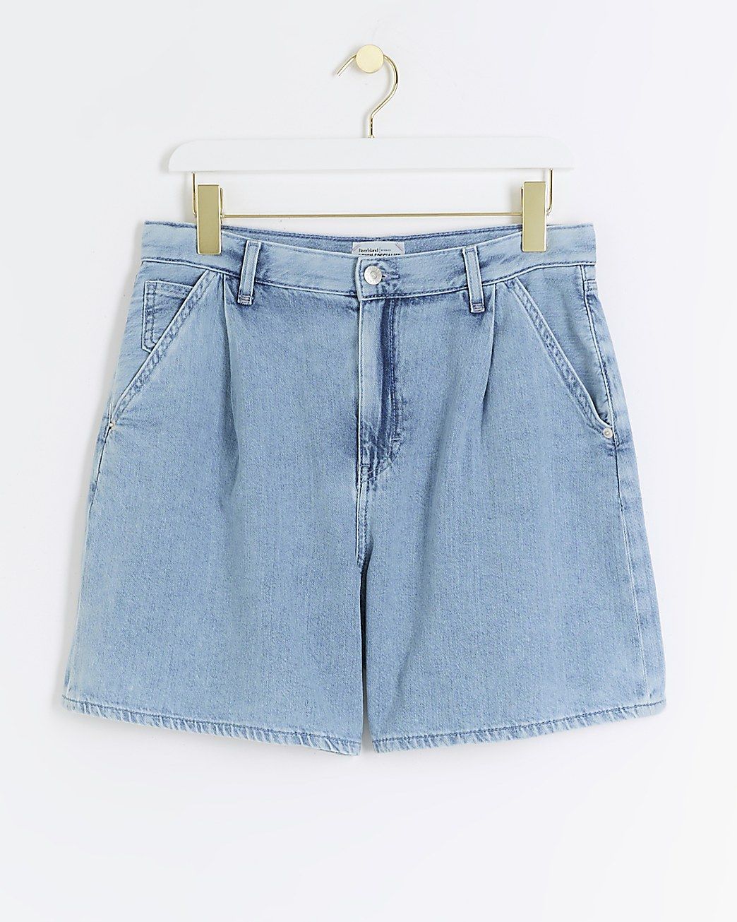 Blue tailored denim shorts | River Island (UK & IE)