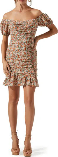 Ruched Ruffle Mini Dress | Nordstrom Rack