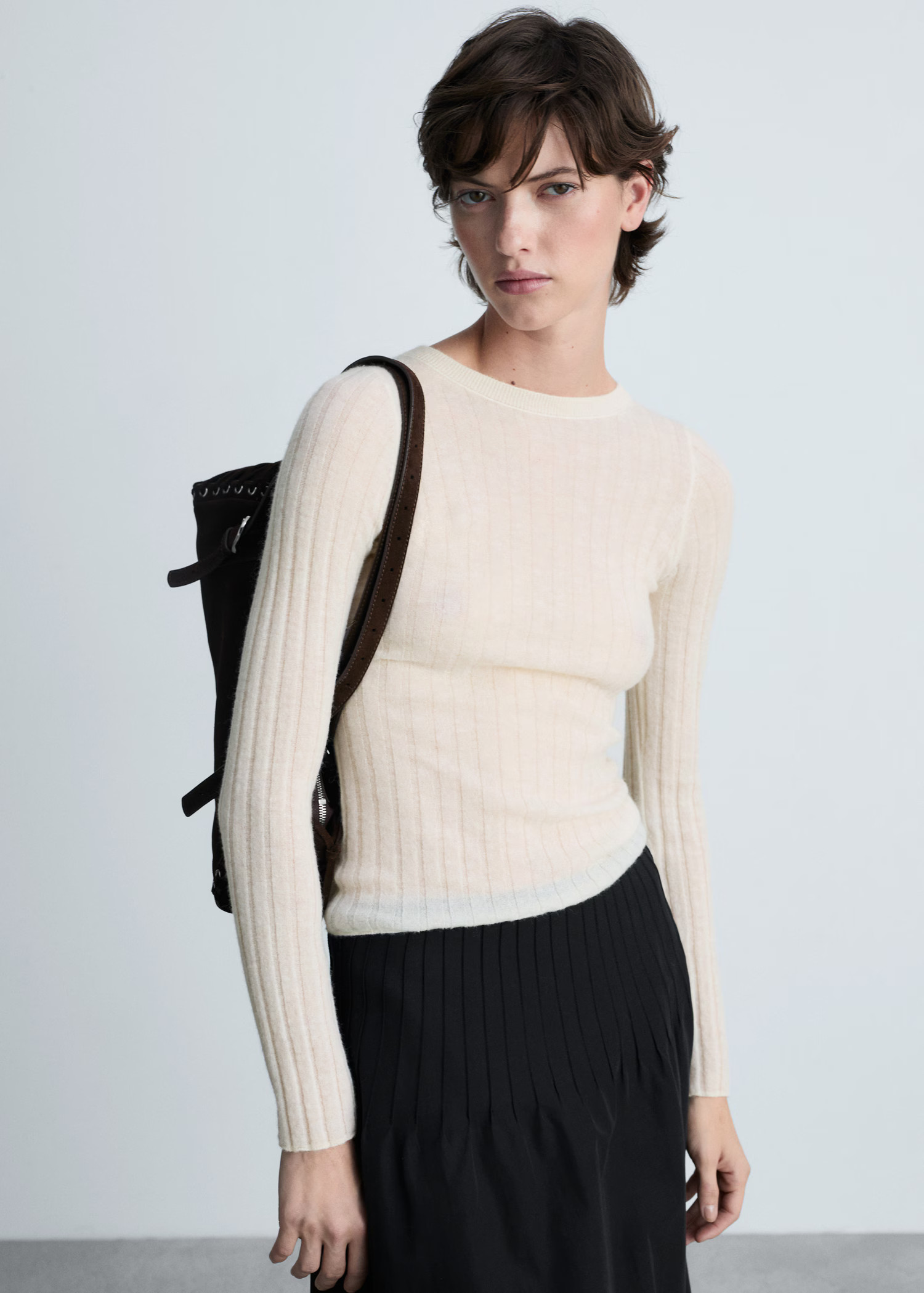 Ribbed round-neck sweater - Women | MANGO USA | Mango (US/MX/AU)