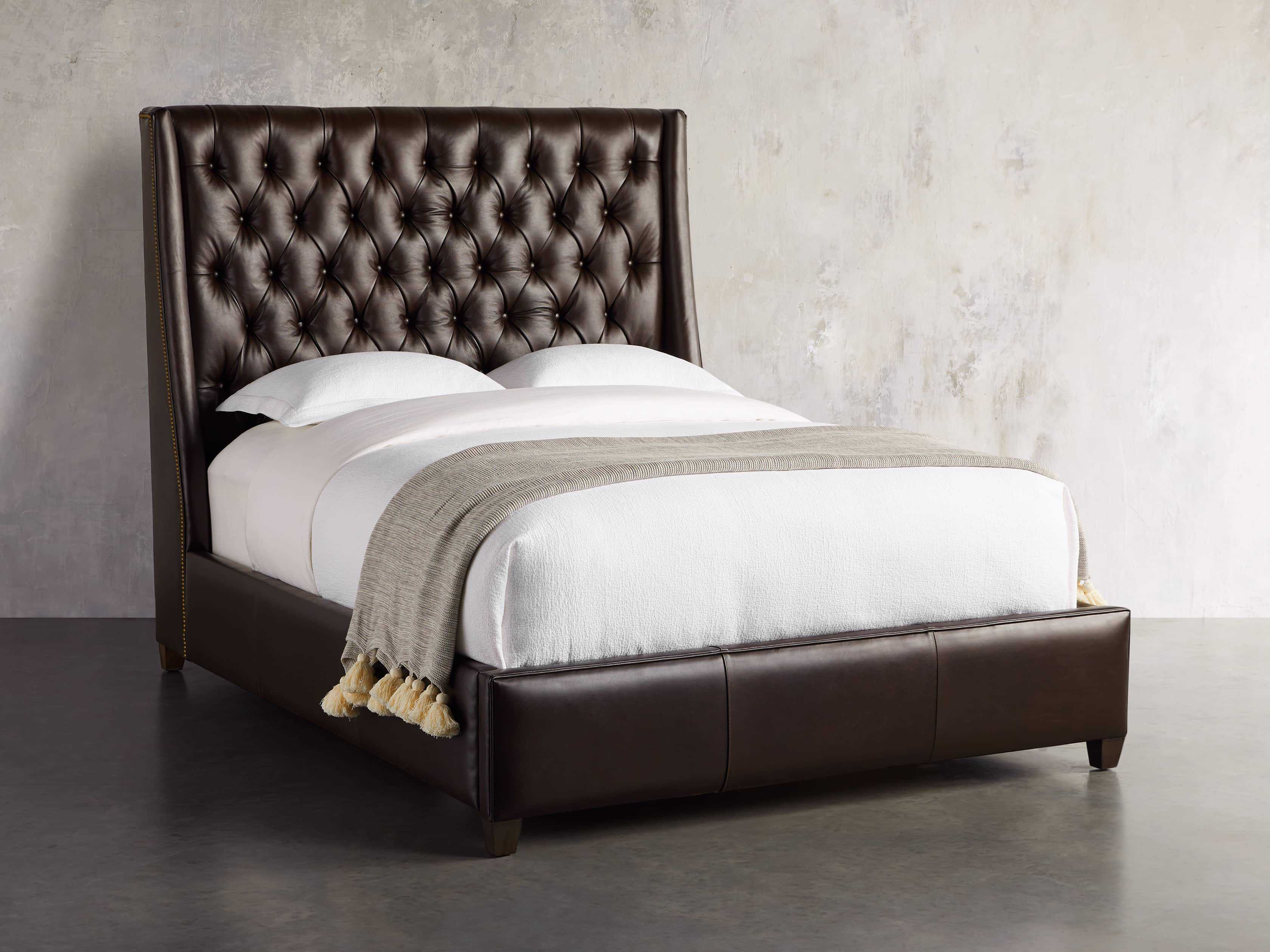 Devereaux Leather Tufted Bed | Arhaus