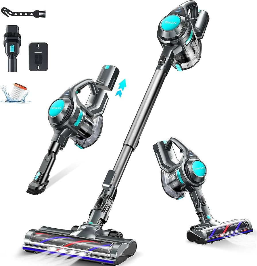 Cordless Vacuum Cleaner, 23Kpa Powerful Vacuum Cleaners for Home, 1.3L Large Capacity, 30Mins Run... | Amazon (US)