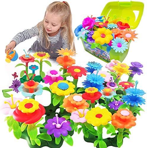 Scientoy Flower Garden Building Toys, Girl Toys Build a Garden, 130 PCS Flower Pretend Gardening ... | Amazon (US)