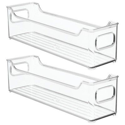 mDesign Plastic Kitchen Pantry Cabinet Food Storage Bin, 2 Pack - Clear | Target