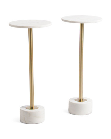 Set Of 2 Metal And Marble Tables | TJ Maxx