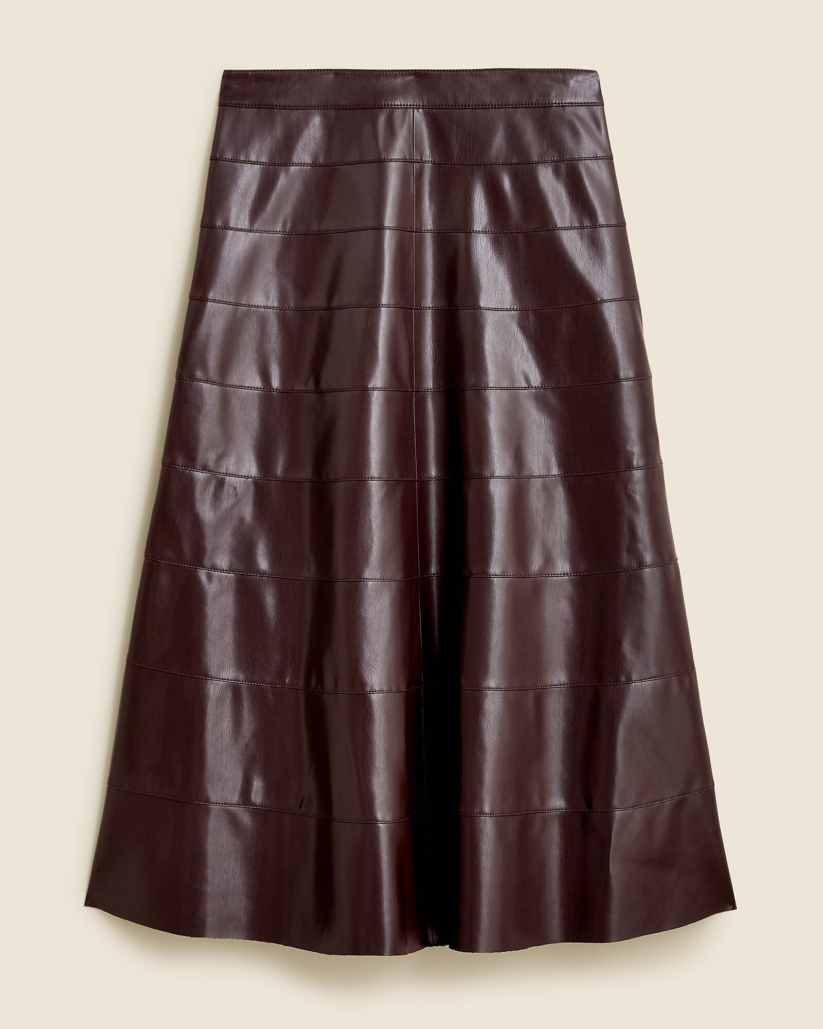 Seamed circle skirt in faux leather | J. Crew US