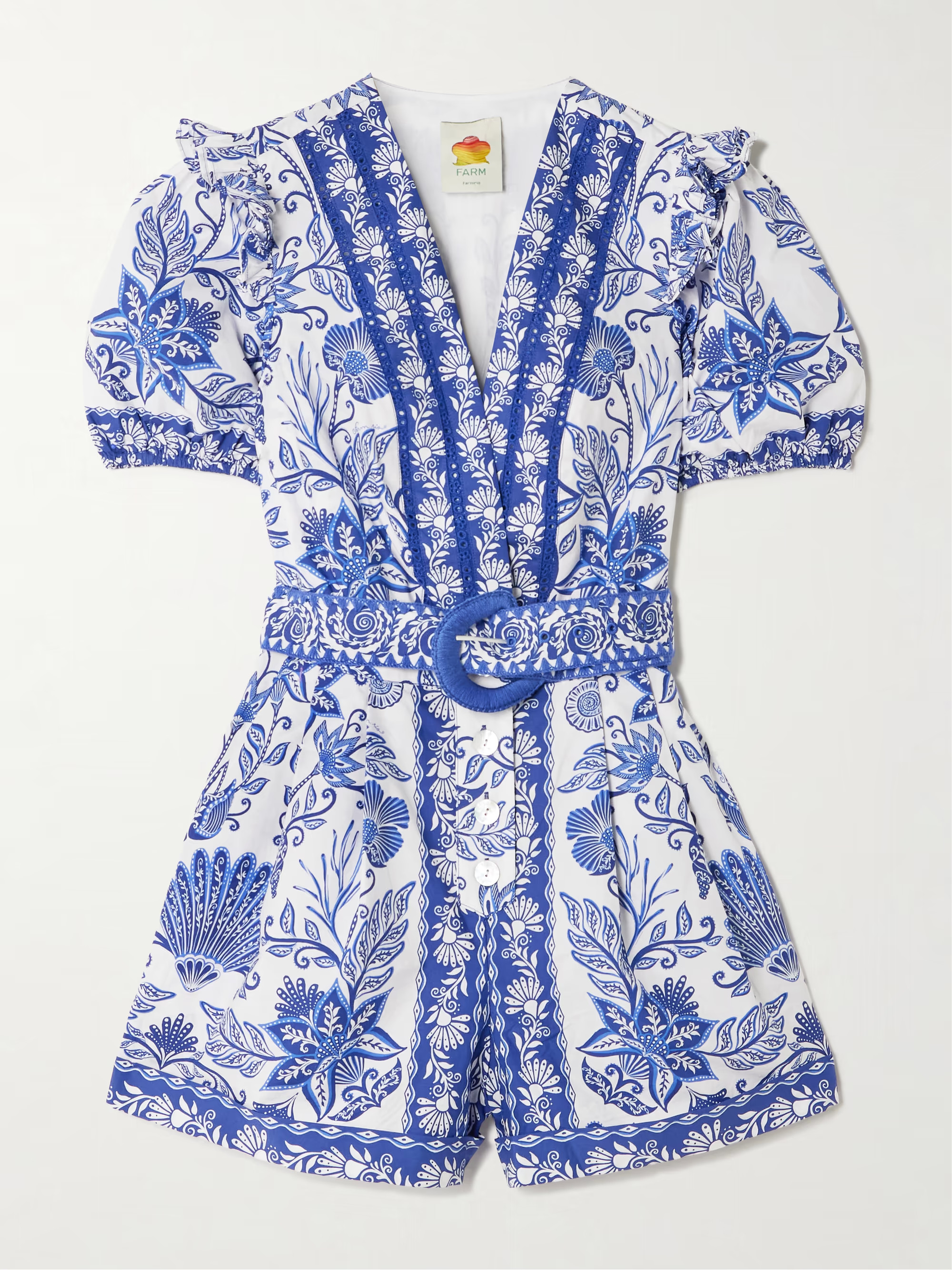 Belted printed organic cotton playsuit | NET-A-PORTER (UK & EU)