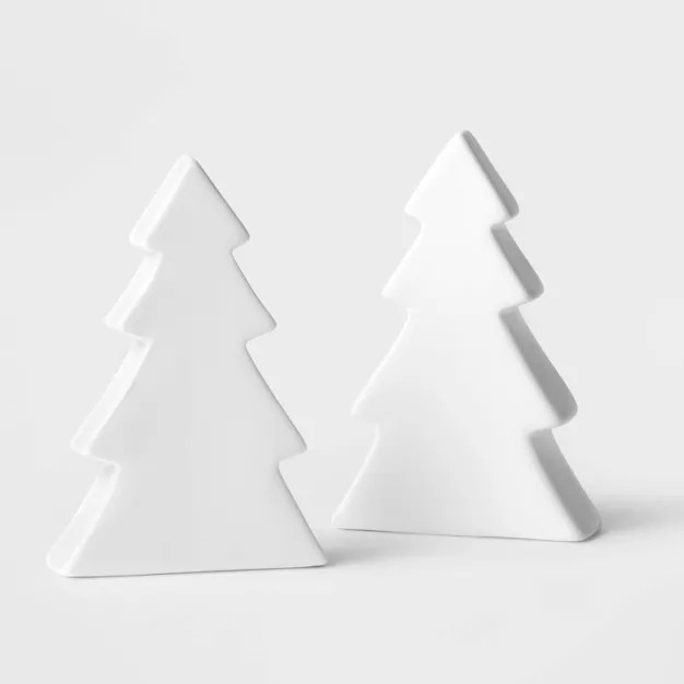 2pc 5.75" Ceramic Tree Decorative Figurine White - Wondershop™ | Target