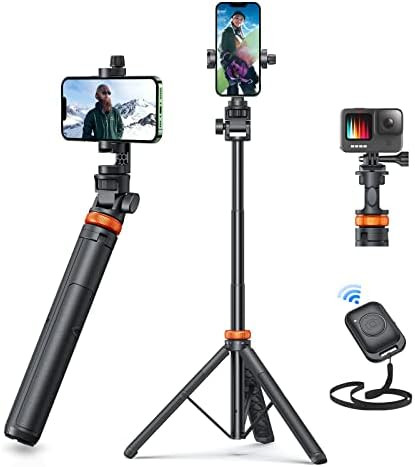 ?????? 62" Phone Tripod, EUCOS Selfie Stick Tripod with Remote, Upgraded iPhone... | Amazon (US)