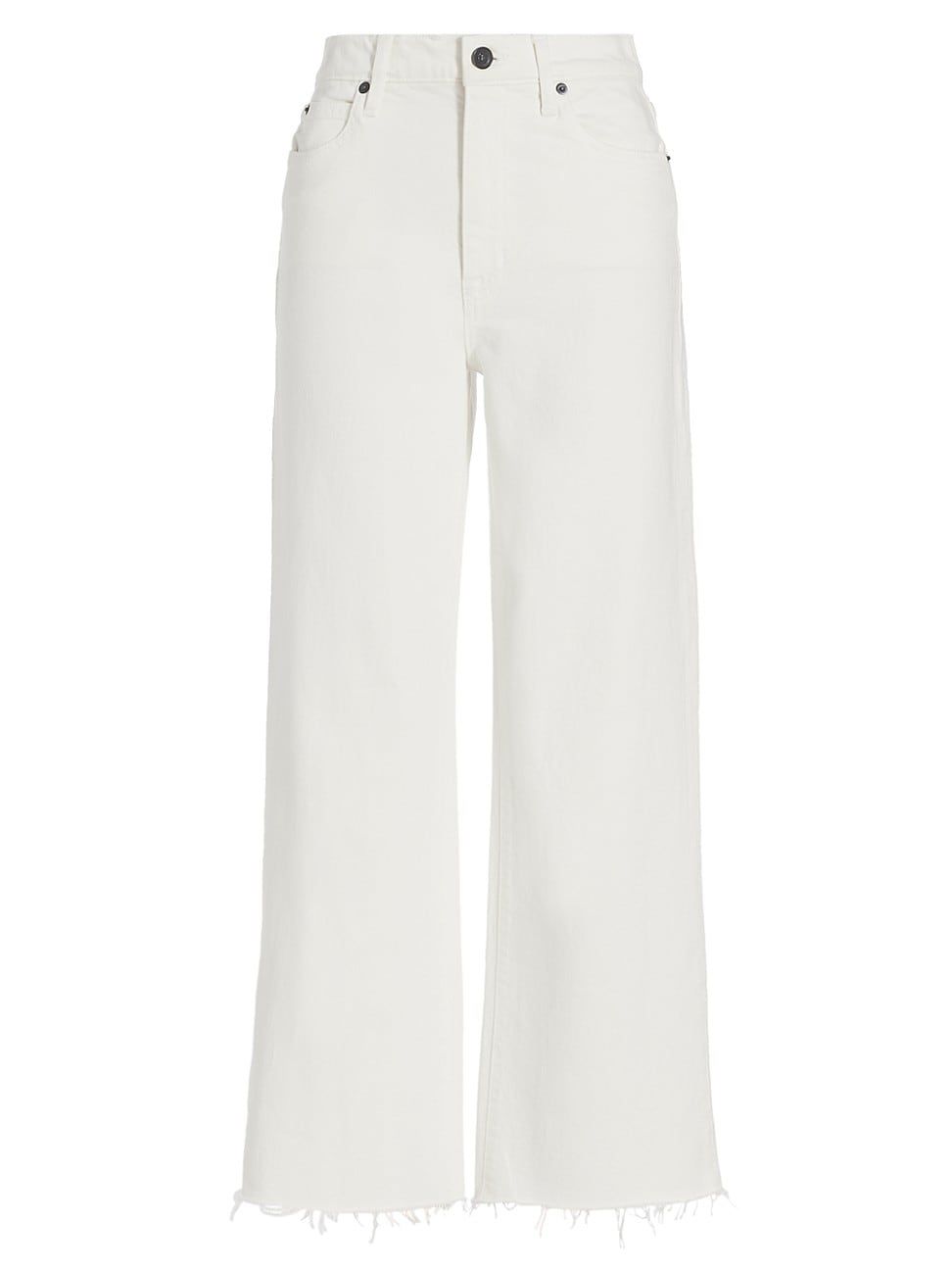 Women's Grace High-Rise Stretch Wide-Leg Crop Jeans - White - Size 27 - White - Size 27 | Saks Fifth Avenue