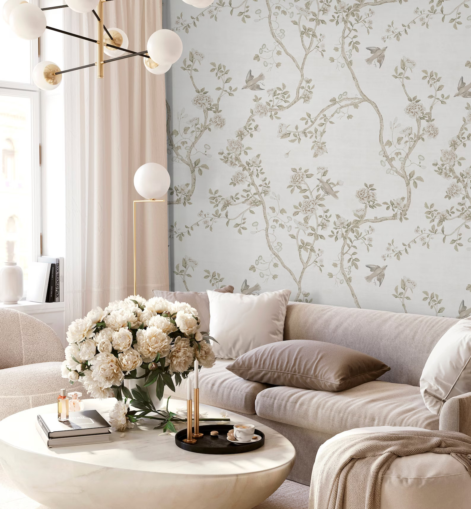 Chaumont | Tranquil | Peel 'n Stick or PrePasted Wallpaper | Vinyl-Free | Non-toxic | Etsy (US)