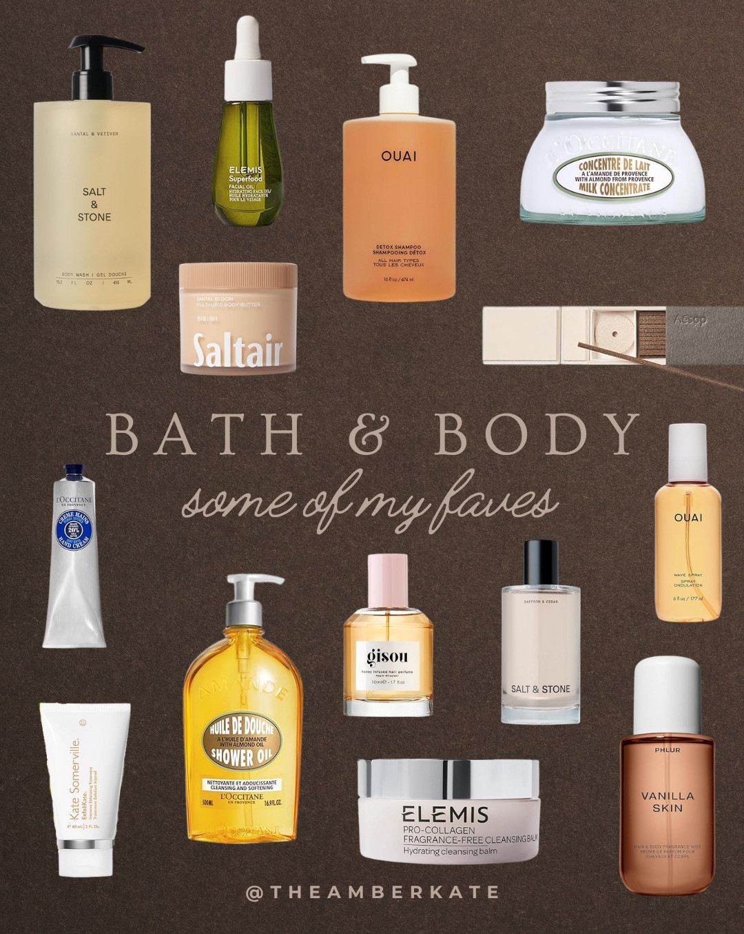 Bath & Body Favorites
Best-loved bath and body care including Ouai, Elemis, Saltair, L’Occitane, Salt & Stone, and Gisou. Luxurious self-care essentials for soft, hydrated, and glowing skin.
#BathAndBody #SelfCareEssentials #AmazonBeauty #BodyCareFavorites #HydratingSkincare #BeautyFinds #AmazonSelfCare #LuxurySelfCare
Title Keywords: bath and body favorites, Amazon self-care essentials, Ouai body care Amazon, Elemis skincare favorites, L’Occitane shower oil Amazon, Salt & Stone body wash, Gisou hair oil Amazon, Saltair body butter, Amazon beauty finds, luxury bath products, hydrating skincare essentials, Amazon body care must haves, bath and body routine Amazon, affordable self-care Amazon, beauty must-haves Amazon
Follow @maeveandmodern on Instagram, Pinterest, LTK, and TikTok! 

 

#LTKHome #LTKFindsUnder100 #LTKBeauty
