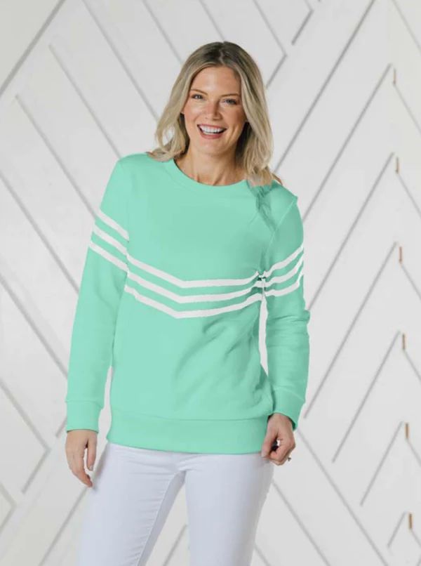 Cabbage with White Stripe Sweatshirt | Sail to Sable