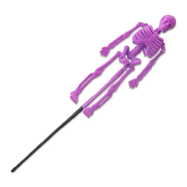 Purple Flocked Skeleton Pick, 10", Summer Frights by Way To Celebrate | Walmart (US)
