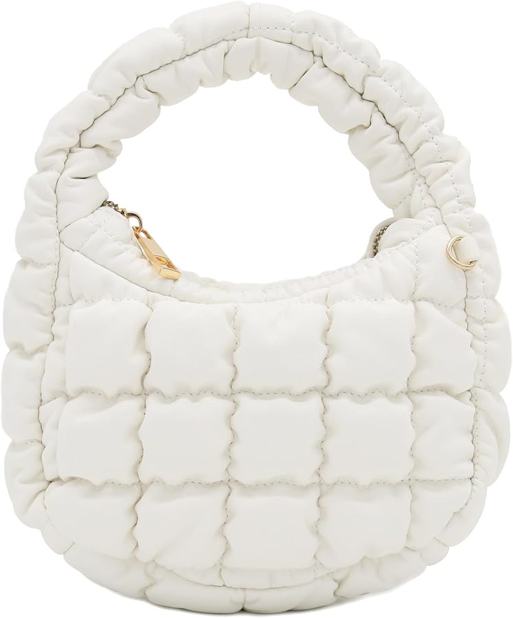 Mini Quilted Soft PU Leather Crescent Puffer Crossbody Evening Bag | Amazon (US)