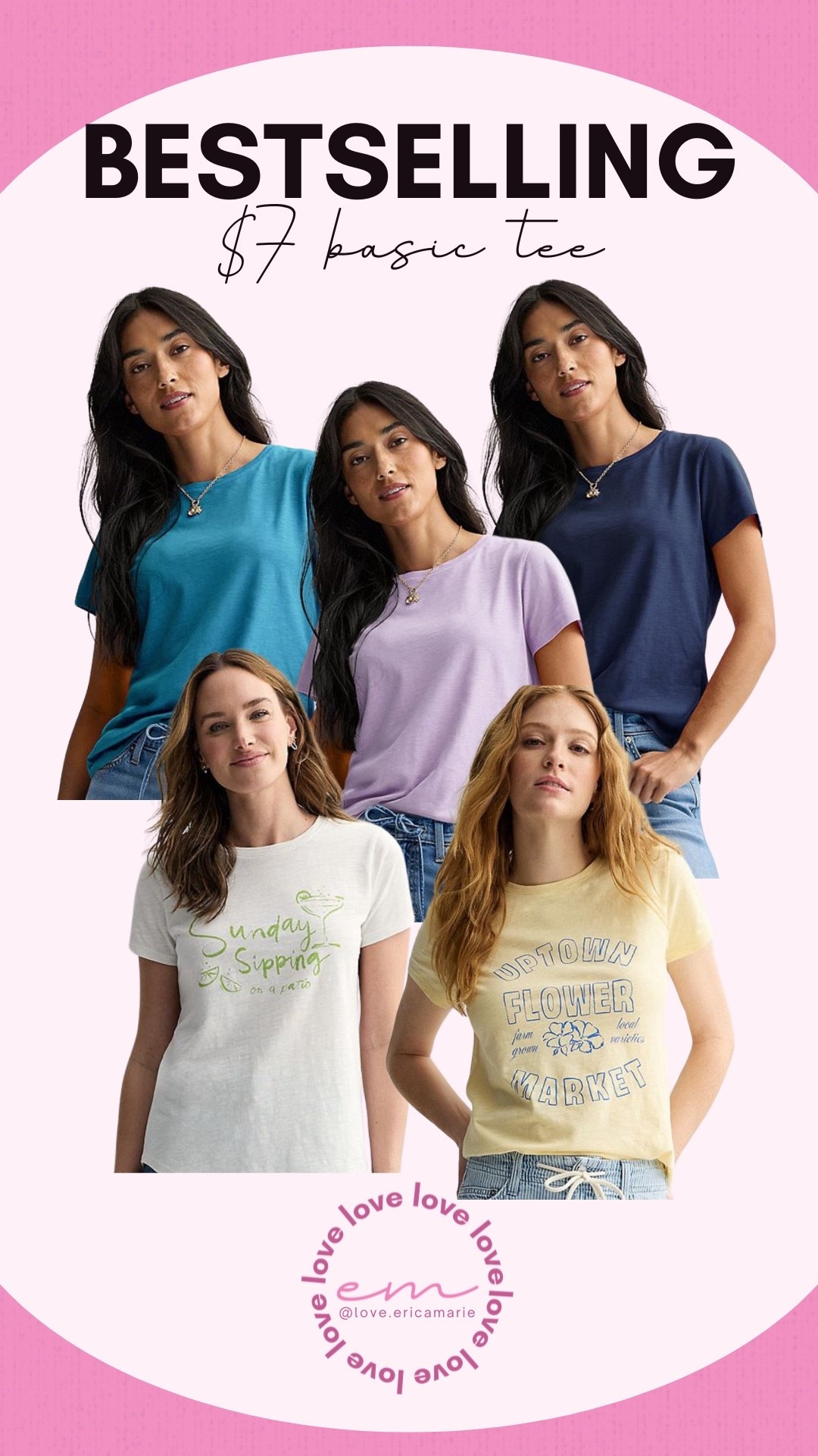 I could live in jeans and a good, comfy tee. These Kohl’s tees are bestsellers for good reason. There are a handful of colors and graphics and they are all under $10!  These are a super comfy basic and the length and fit are super flattering.
Spring tees, spring basics 

#LTKOver40 #LTKSeasonal #LTKSaleAlert