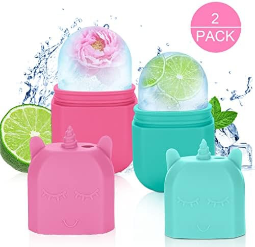 Ice Roller for Face , Silicone Ice Mold for Eye Facial Neck , 2 Pack Ice Pod ,Facial Roller ,Improve | Amazon (US)