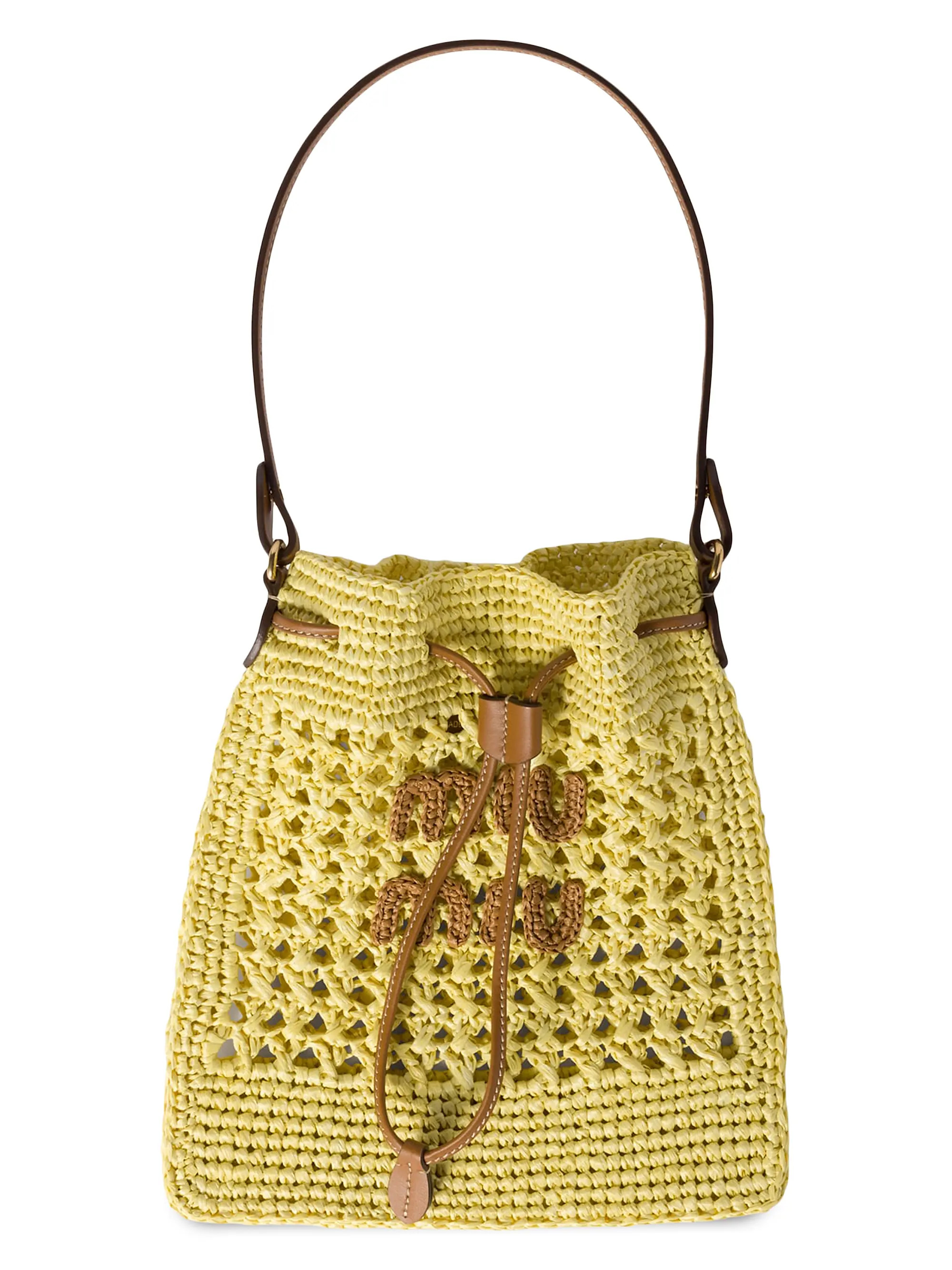 Miu Miu Woven Fabric Top Handle Bag | Saks Fifth Avenue | Saks Fifth Avenue
