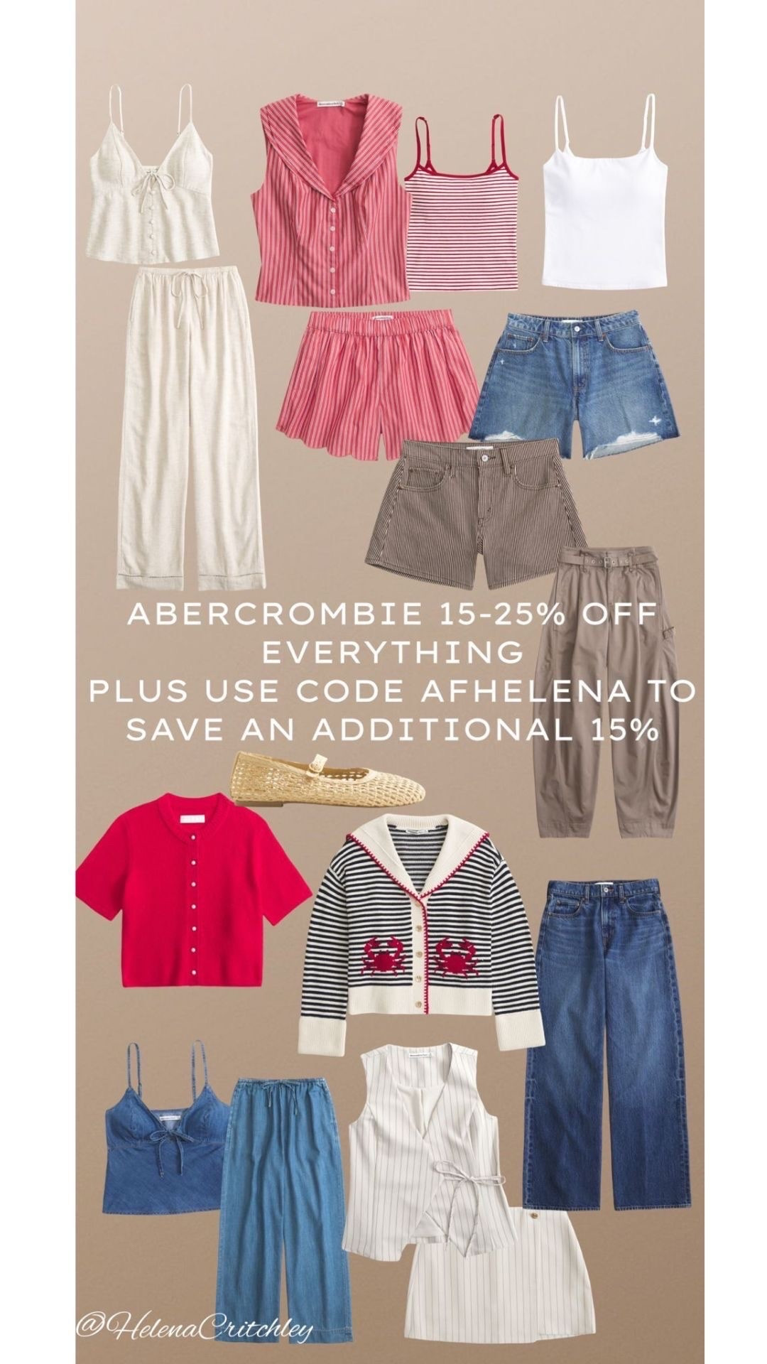 Abercrombie Summer faves! 15-25% off Everything plus use code AFHELENA to save an additional 15% 

Summer Wardrobe Staples, Wide Leg Jeans Outfit, Stripe Short Set, Linen Waistcoat Co-ord, Denim Cami Top, Red Knit Cardigan, Casual Summer Outfits, Summer Co-ord, Shorts

#LTKsummer #LTKspring #LTKuk
