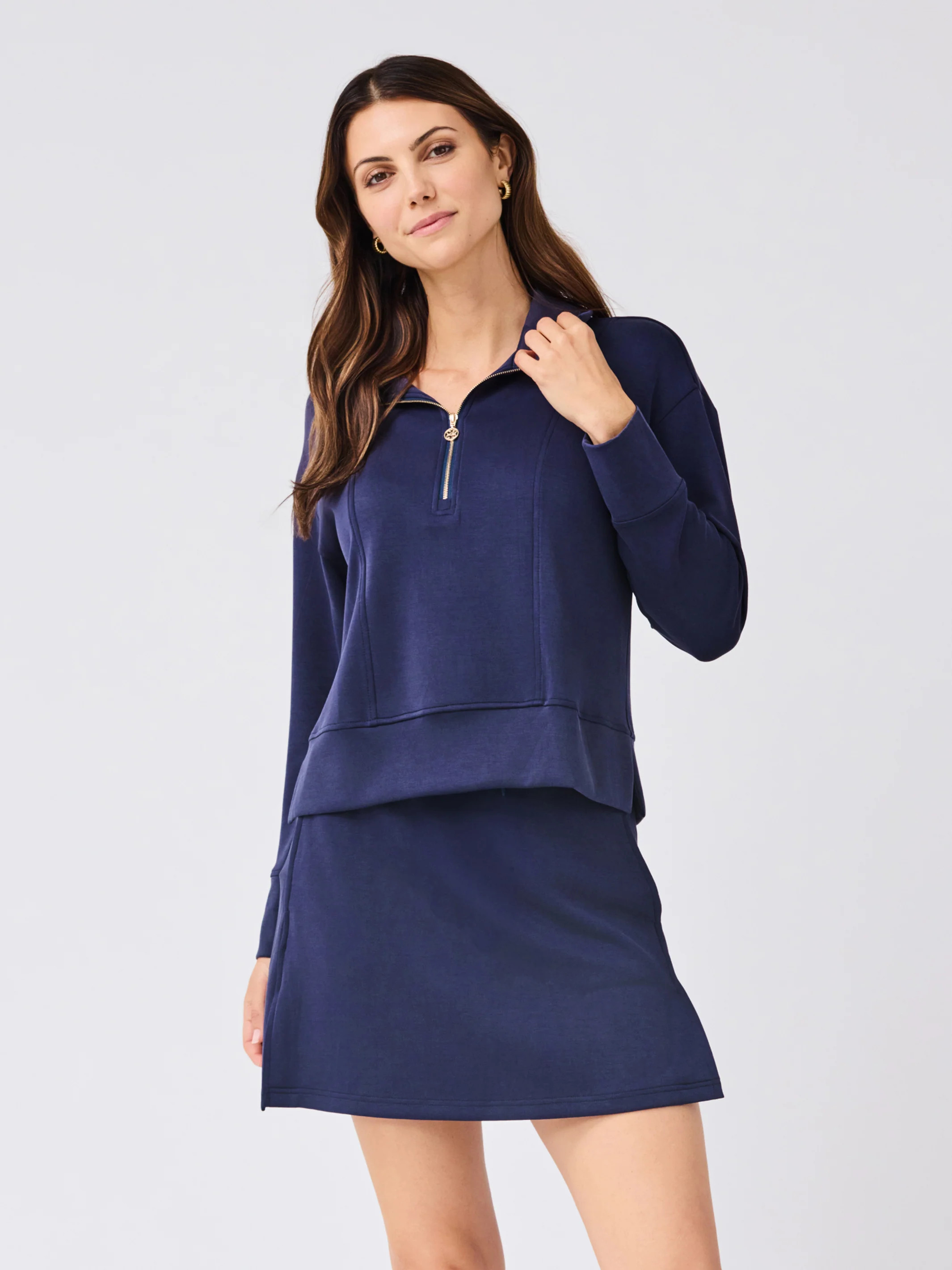 Regan Half Zip Pullover | Navy | Mary Square