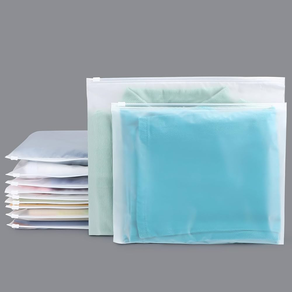 Swimsuit Bags, 25 Pcs 12x10 inch Frosted Zipper Clothing Bags, Poly Bags for Shipping, Packaging,... | Amazon (US)