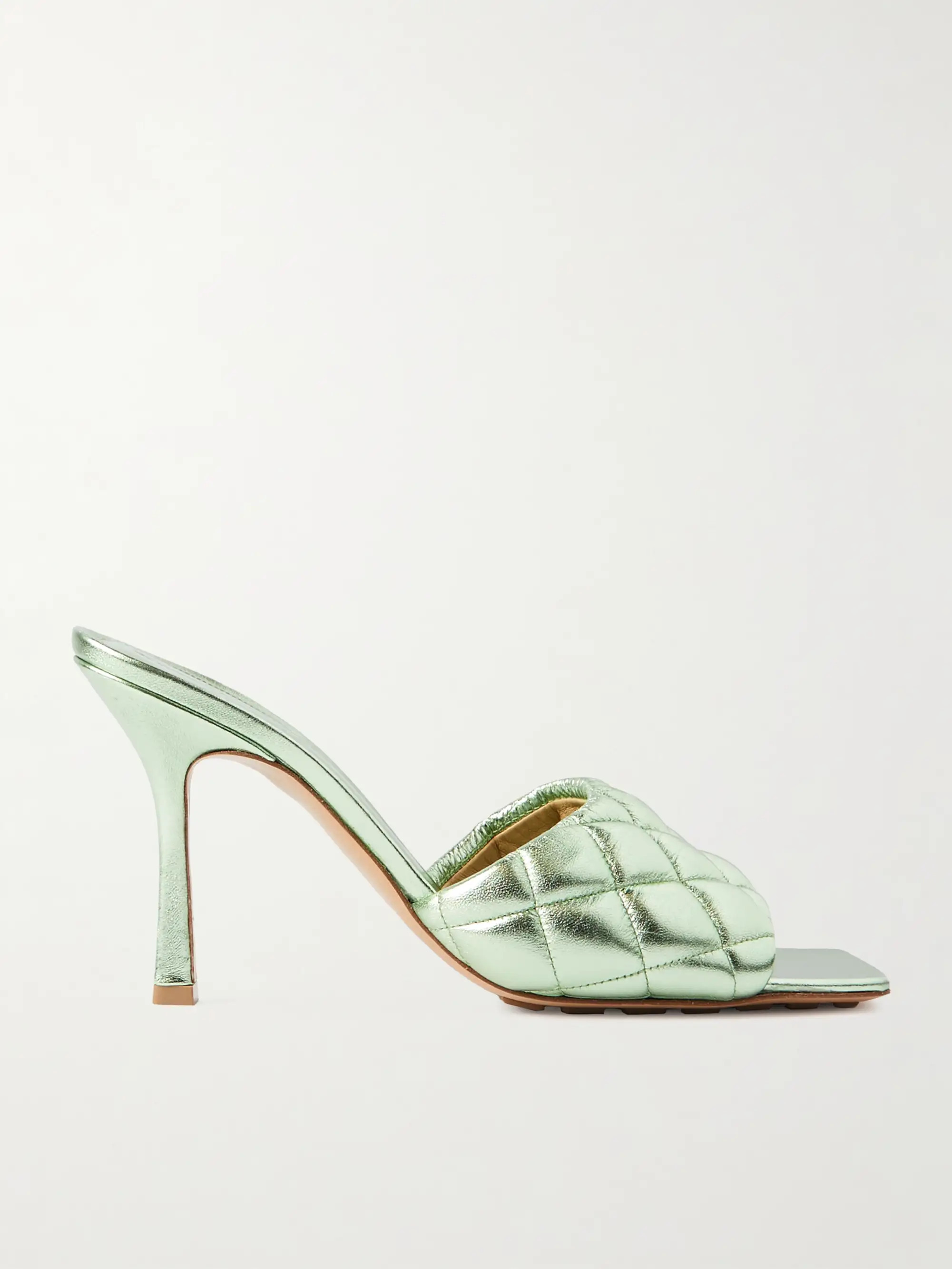 Quilted metallic leather mules | NET-A-PORTER (US)