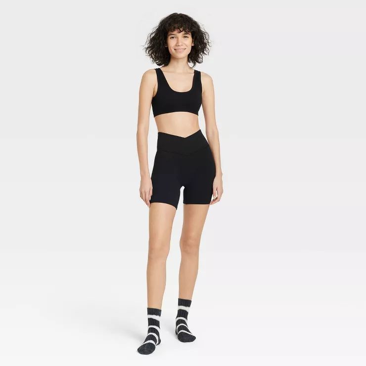 Women's Seamless Crossover Waistband Bike Shorts - Colsie™ | Target