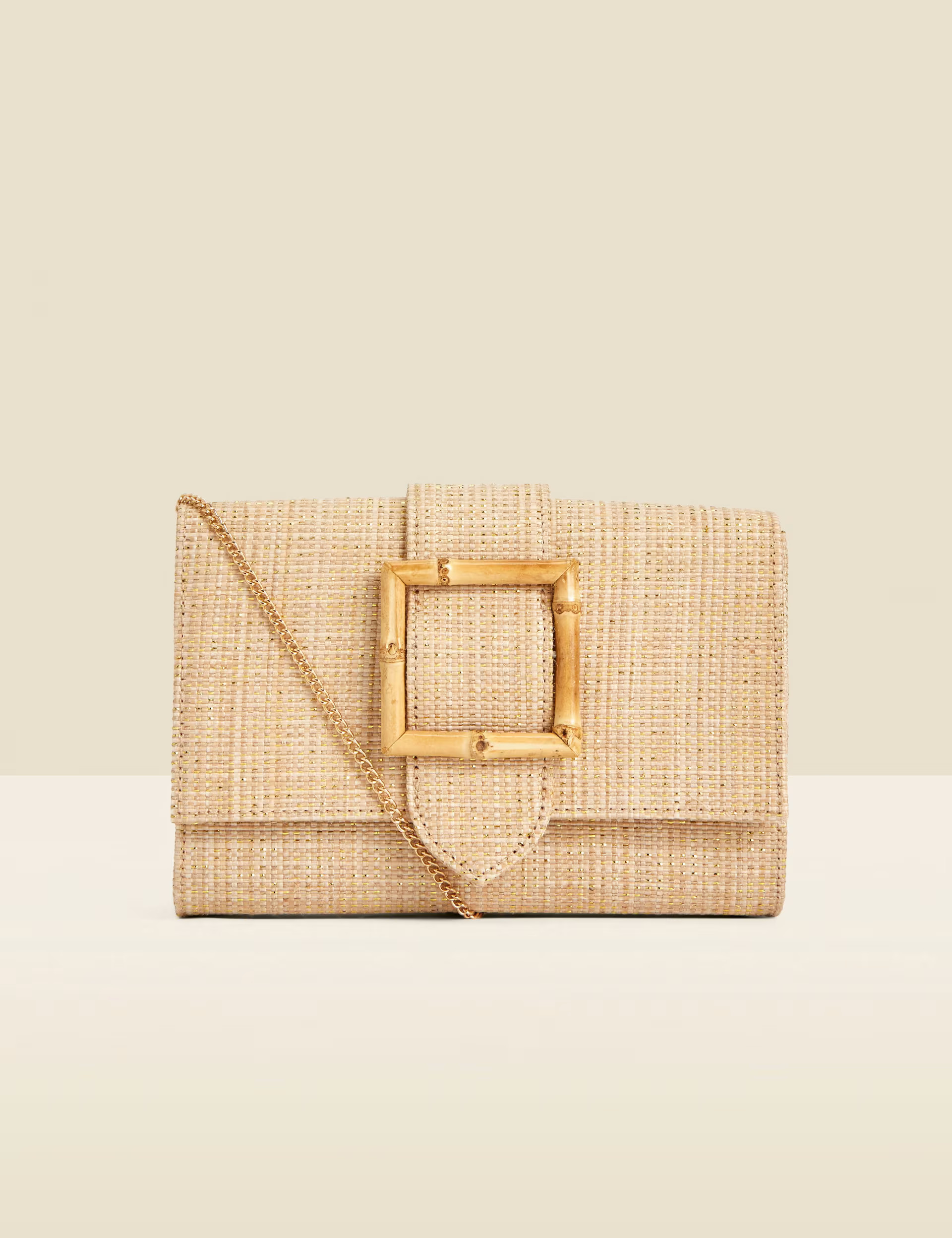 Straw Buckle Detail Chain Strap Clutch Bag | Marks & Spencer (UK)