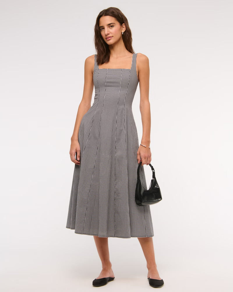 The A&F Mila Stretch Midi Dress | Abercrombie & Fitch (US)
