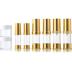 Golden Airless Pump Dispenser with Cosmetic Bag - 8pcs Cosmetic Pump Bottles Travel Size Airless ... | Amazon (US)
