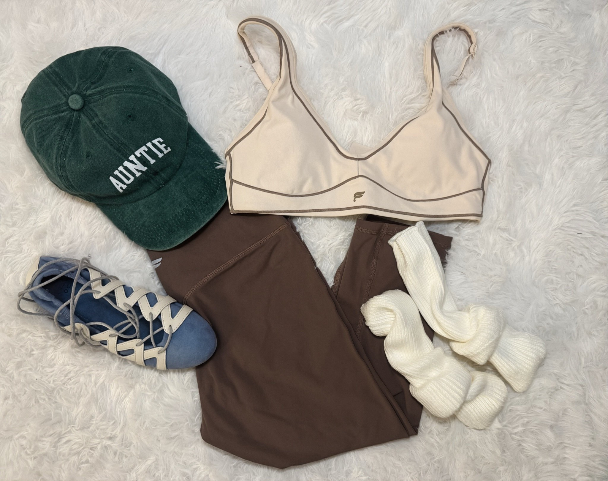 spring airport outfit essentials ✈️☁️ comfy neutral layers, sculpting leggings, chunky leg warmers, and the perfect travel set for early flights, coffee runs, and long layovers. these palova ballet sneakers from SHUSHOP are too cute 😍 linked my favorite cozy airport outfit pieces on LTK 🤎

#LTKActive #LTKdayinmylife #LTKTravel