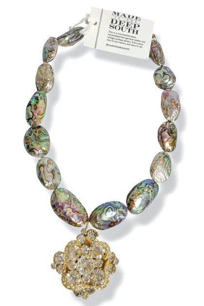 Made In The Deep South 1950s Weiss Pendant 1960s Abalone Beads Necklace | The Willow Tree