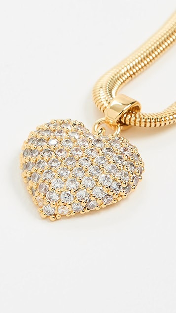 Pave Puffy Heart Necklace | Shopbop