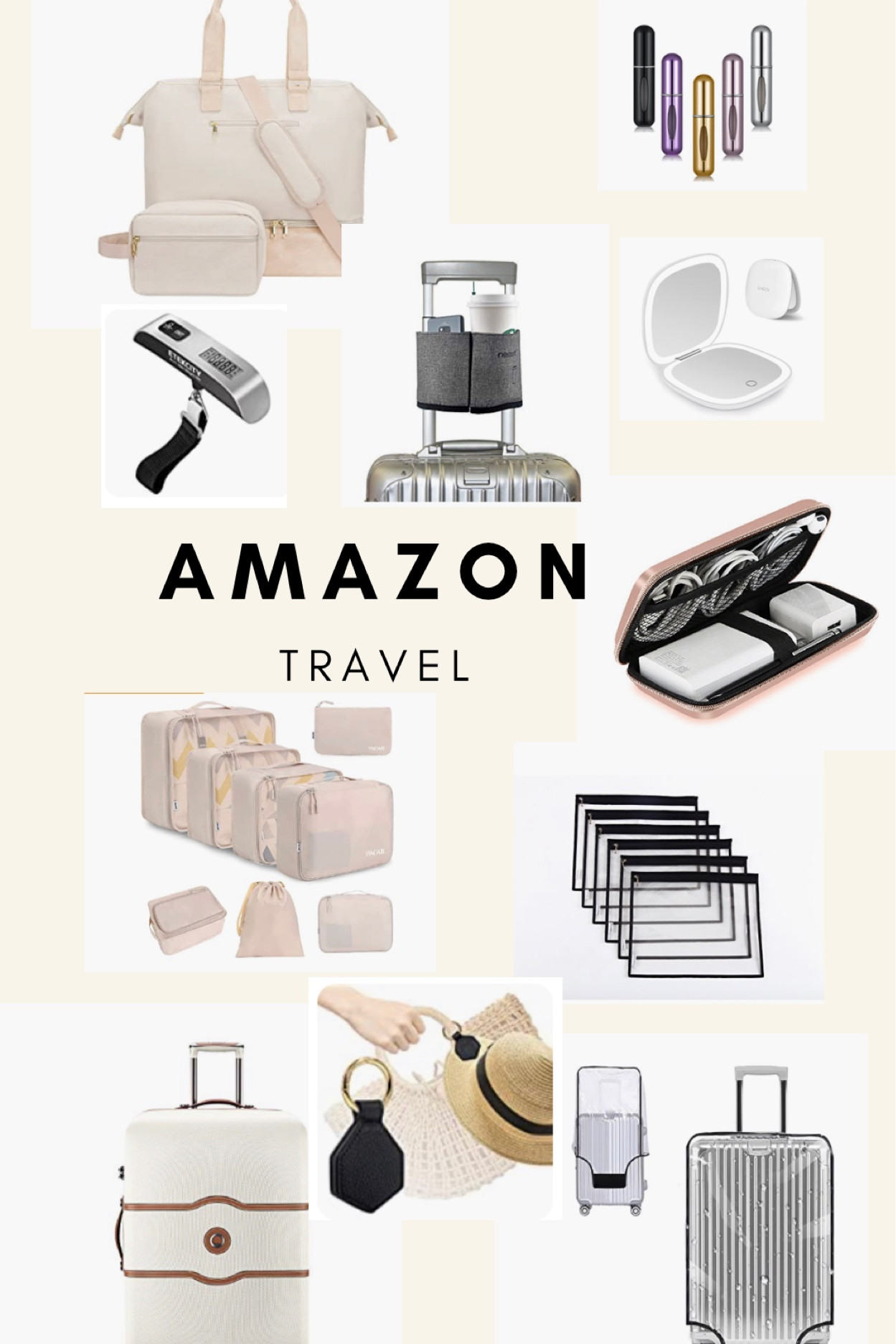Amazon travel finds / travel essentials 
Delsey carry-on suitcase / packing cubes / travel mirror / toiletry bag / weekender bag / luggage scale /

#LTKGiftGuide #LTKitbag #LTKtravel