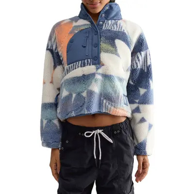 FP Movement by Free People Rocky Ridge Fleece Pullover in Ocean Tie Dye Combo at Nordstrom, Size X-Small | Nordstrom