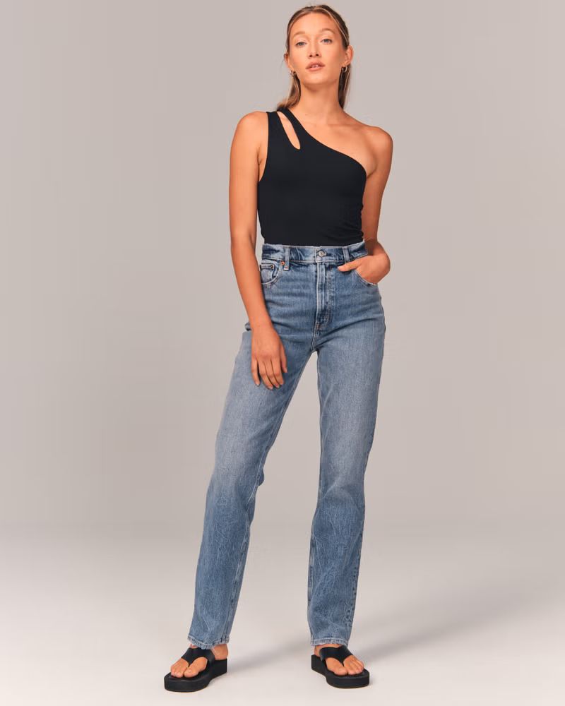 90s Ultra High Rise Straight Jeans | Abercrombie & Fitch (UK)