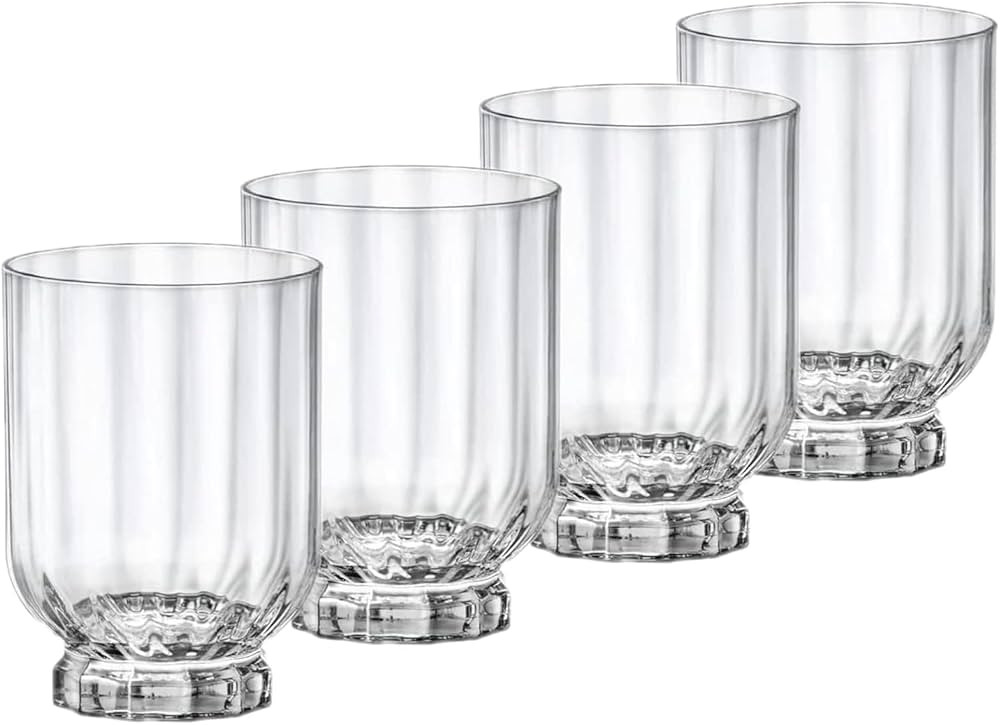 Bormioli Rocco Florian 12.6 oz. Double Old Fashioned DOF Glasses, Clear, Set of 4 | Amazon (US)