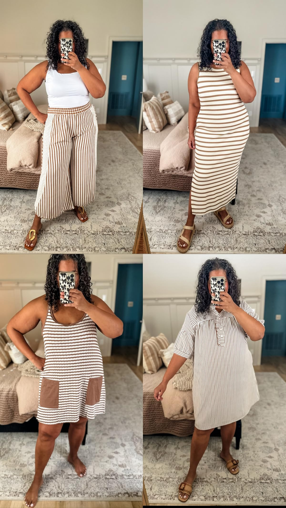 Loving these comfortable summer fits (and I love a good stripe) Perfect for a day at the beach or a casual day out. Wearing size xxl in most (or xl if that’s the largest available) 

 #LTKootd #LTKOver40 #LTKPlusSize