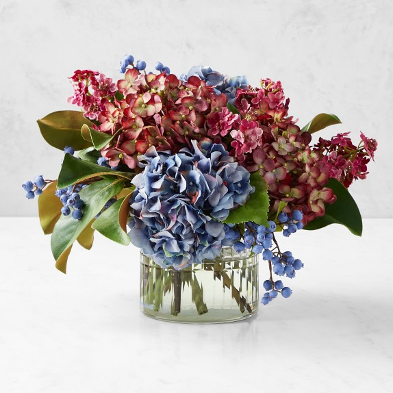 Faux Blue & Purple Hydrangea Arrangement | Williams-Sonoma